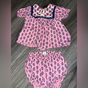 Old navy pink block print set
